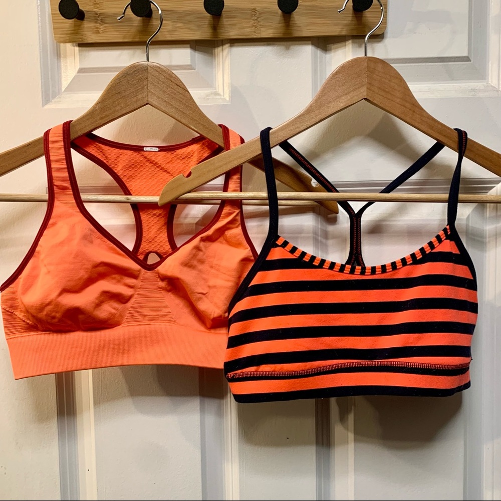 Duo of Lululemon Racerback Low Impact Bras - Orange